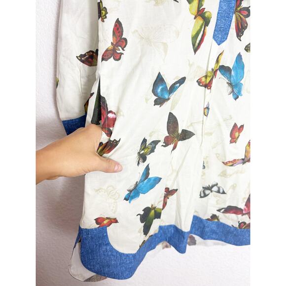 NWT Jim Thompson Button Down Tunic Size 6 Butterfly Print Cotton Lightweight - Picture 9 of 12
